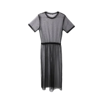 Fashion Sexy Voile Summer Women Mesh Dress Short Sleeve O-Neck A-Line Ankle-Length Black Lace Dress Sunsuit Ladies Clothing
Fashion Sexy Voile Summer Women Mesh Dress Short Sleeve O-Neck A-Line Ankle-Length Black Lace Dress Sunsuit Ladies Clothing