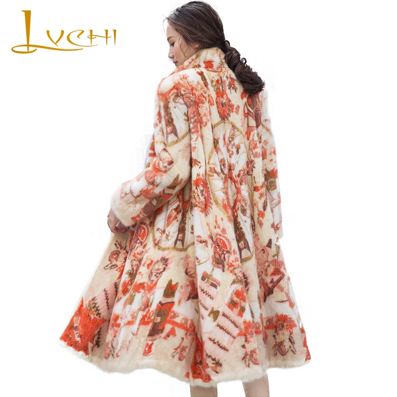 LVCHI Winter 2017Import Real Mink Fur Coats Print Flower Women's Natural Fur Full Sleeve Print X-Long Mandarin Causal Mink Coats
LVCHI Winter 2017Import Real Mink Fur Coats Print Flower Women's Natural Fur Full Sleeve Print X-Long Mandarin Causal Mink Coats
