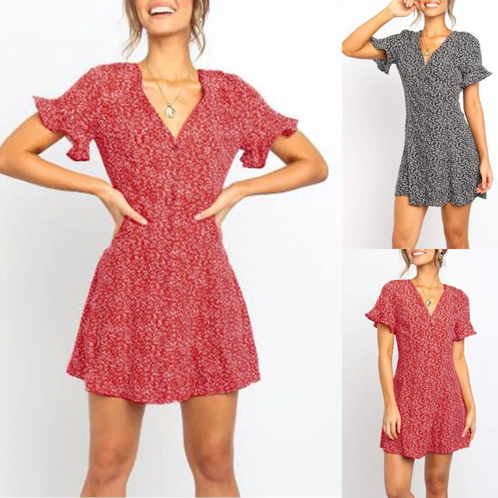 Chiffon Short Women Dress Ruffles Buttons Print Sexy Bodycon Beach Female Short Sleeve Summer Party Mini Dresses Vestidos
Chiffon Short Women Dress Ruffles Buttons Print Sexy Bodycon Beach Female Short Sleeve Summer Party Mini Dresses Vestidos