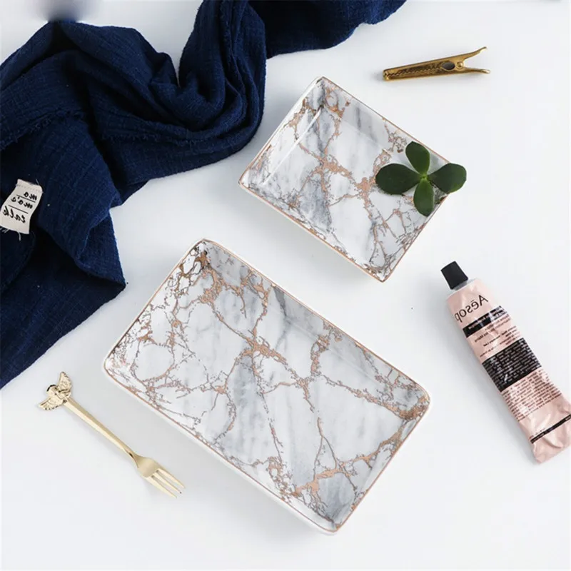 Creative Nordic Ceramics Marble Gold Storage Trays Jewelry Tray Multi-function Table Dessert Fruit Plate Decoration Organizer
Creative Nordic Ceramics Marble Gold Storage Trays Jewelry Tray Multi-function Table Dessert Fruit Plate Decoration Organizer