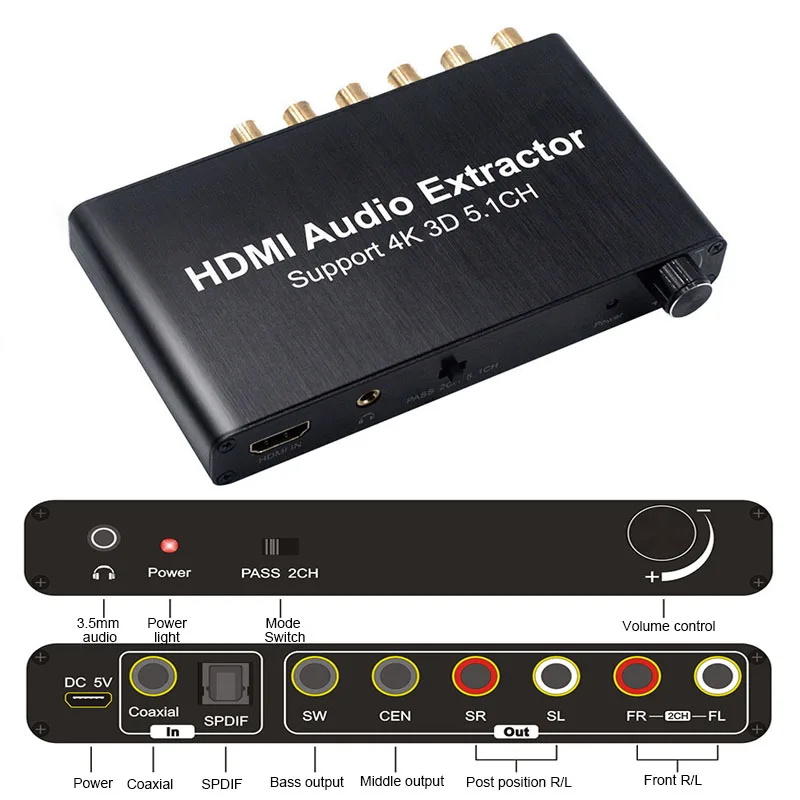 192kHz DAC Decoder 5.1CH Digital Audio Decoder Support Dolby AC-3/DTS Optical Coaxial to 6 RCA 3.5mm Jack Audio Adapter
192kHz DAC Decoder 5.1CH Digital Audio Decoder Support Dolby AC-3/DTS Optical Coaxial to 6 RCA 3.5mm Jack Audio Adapter