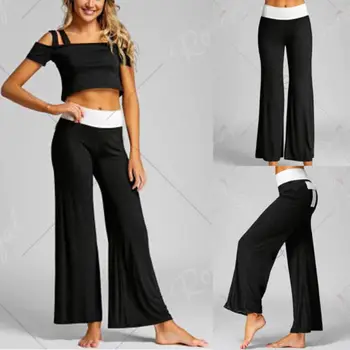 2018 New Women Plain Wide Leg Flared Ladies Elastic Waist Trousers high Waisted Loose Black Color Block Pants
2018 New Women Plain Wide Leg Flared Ladies Elastic Waist Trousers high Waisted Loose Black Color Block Pants