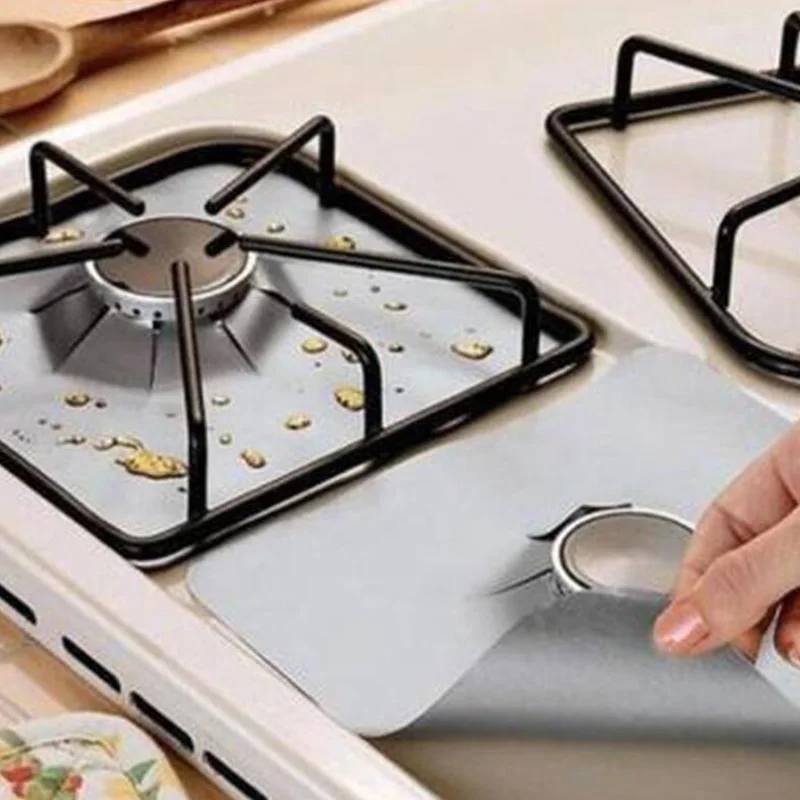4pcs Of Fiberglass Gas Stove Protection Pad High Temperature Non-Stick Oil Proof Easy To Clean Protective Pad Kitchen Accessorie
4pcs Of Fiberglass Gas Stove Protection Pad High Temperature Non-Stick Oil Proof Easy To Clean Protective Pad Kitchen Accessorie
