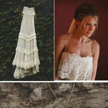 Vintage Hippie Style Boho Beach Wedding Dress 2019 Sexy Spaghetti Straps Tiered Lace Chiffon Backless A Line Gybsy Bridal Gowns
Vintage Hippie Style Boho Beach Wedding Dress 2019 Sexy Spaghetti Straps Tiered Lace Chiffon Backless A Line Gybsy Bridal Gowns