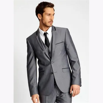 Dark Grey Slim Fit Side Slit Groom Tuxedo 2017 Two Buttons Notch Lapel Mens wedding Suits Men Business Suit (Jacket+Pants+Vest)
Dark Grey Slim Fit Side Slit Groom Tuxedo 2017 Two Buttons Notch Lapel Mens wedding Suits Men Business Suit (Jacket+Pants+Vest)