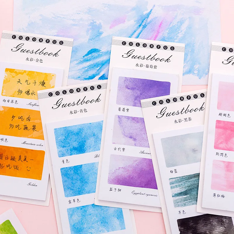 

Colorful Watercolor Sticky Notes Fresh Self-Adhesive N Times Memo Pad Index Note Bookmark Sticky Notes Stationery School Supply