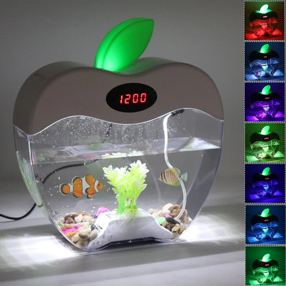 2.2L Desktop Fish Tank with LED Clock Color Light DC 5V USB Aquarium Fishbowl Acrylic Mini Fish Bowl Home Office Decoration
2.2L Desktop Fish Tank with LED Clock Color Light DC 5V USB Aquarium Fishbowl Acrylic Mini Fish Bowl Home Office Decoration