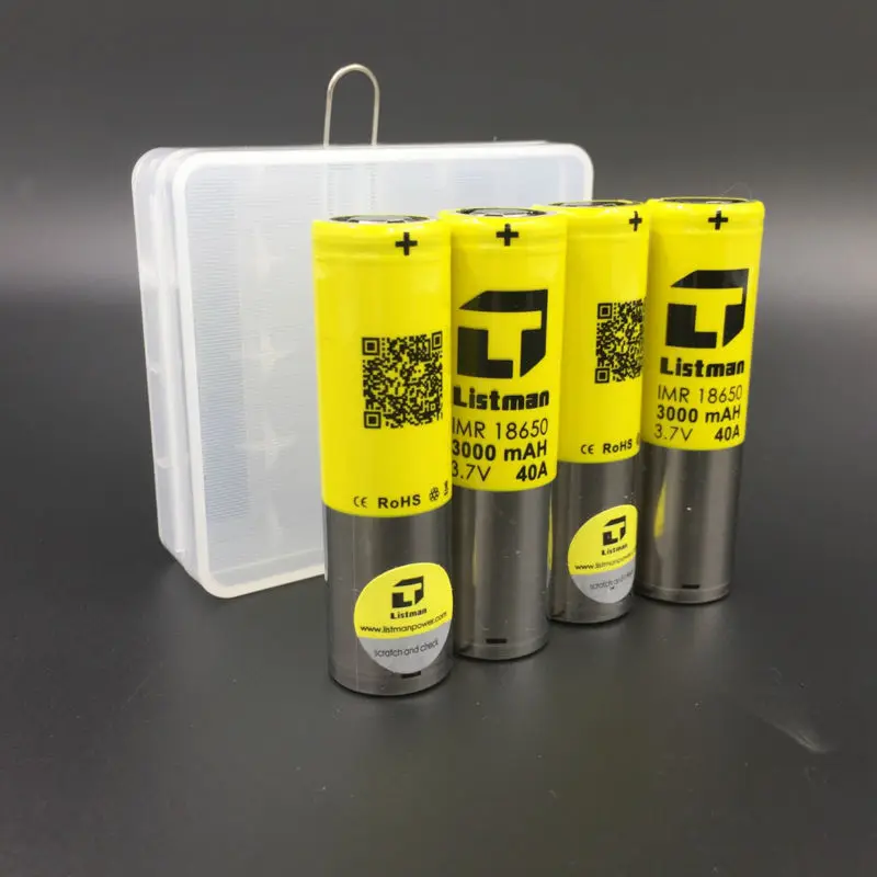 18650 Battery Listman 3000mah Rechargeable batteries for Electronic Cigarette Box Mod LG HG2 HE4 High Quality battery case gift
18650 Battery Listman 3000mah Rechargeable batteries for Electronic Cigarette Box Mod LG HG2 HE4 High Quality battery case gift
