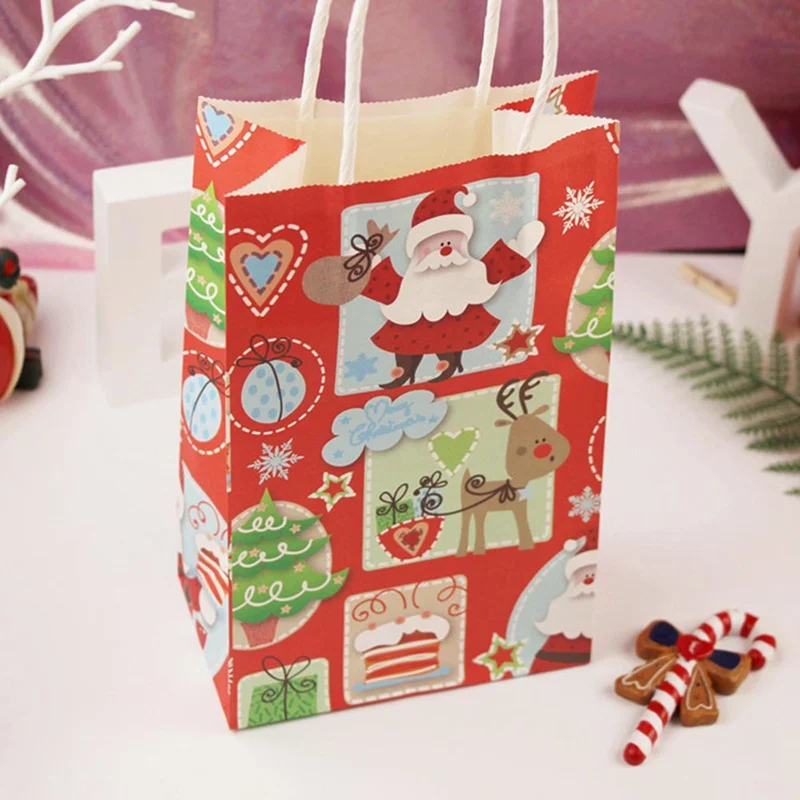 hot sale merry christmas gift bag with handle decoration paper