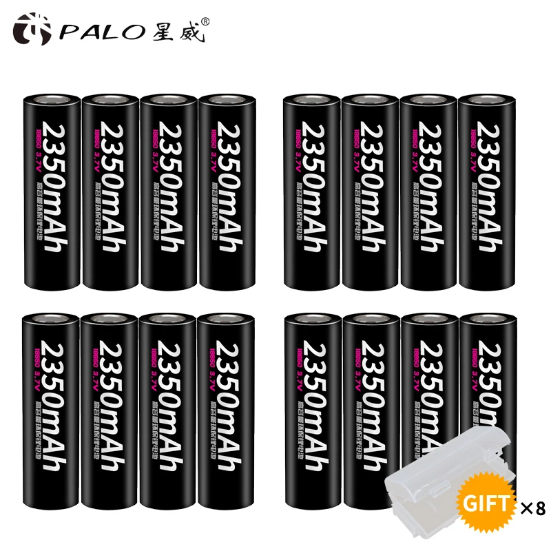 PALO original 16pcs lithium batteries 2350mah pilas 18650 alta calidad battery 3.7V li-ion recargables litio 18650 batterie
PALO original 16pcs lithium batteries 2350mah pilas 18650 alta calidad battery 3.7V li-ion recargables litio 18650 batterie
