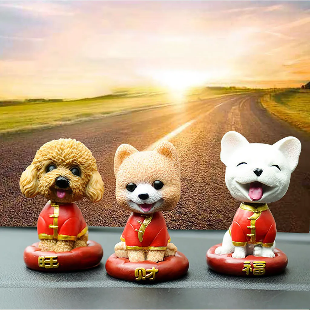 Fu Wangcai Shaking His Head Dog Ornaments Car Creative Resin Home Craft Decoration Crafts Gifts | Автомобили и мотоциклы