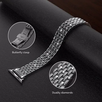 series 5/4/3/2/1 Rhinestone Diamond Watch Bands Stainless Steel Link Bracelet Strap for iWatch Bands 38mm 42mm 40mm 44mm
series 5/4/3/2/1 Rhinestone Diamond Watch Bands Stainless Steel Link Bracelet Strap for iWatch Bands 38mm 42mm 40mm 44mm