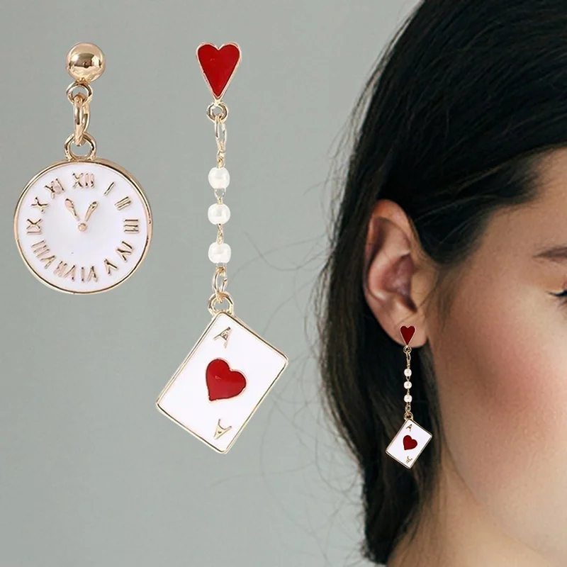 Rock Dangle Earrings for Women Poker Card Alarm Clock Asymmetrical Statement Earring Long Created Pearl Fashion Jewelry
Rock Dangle Earrings for Women Poker Card Alarm Clock Asymmetrical Statement Earring Long Created Pearl Fashion Jewelry