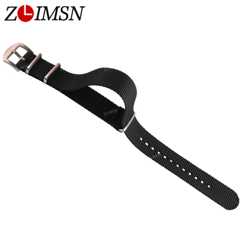

ZLIMSN Strap Nylon Mesh Watchbands Fashion Black Nylon Watchband Fabric Canvas Soft Watch Bands Straps Relojes Hombre 2019 22mm
