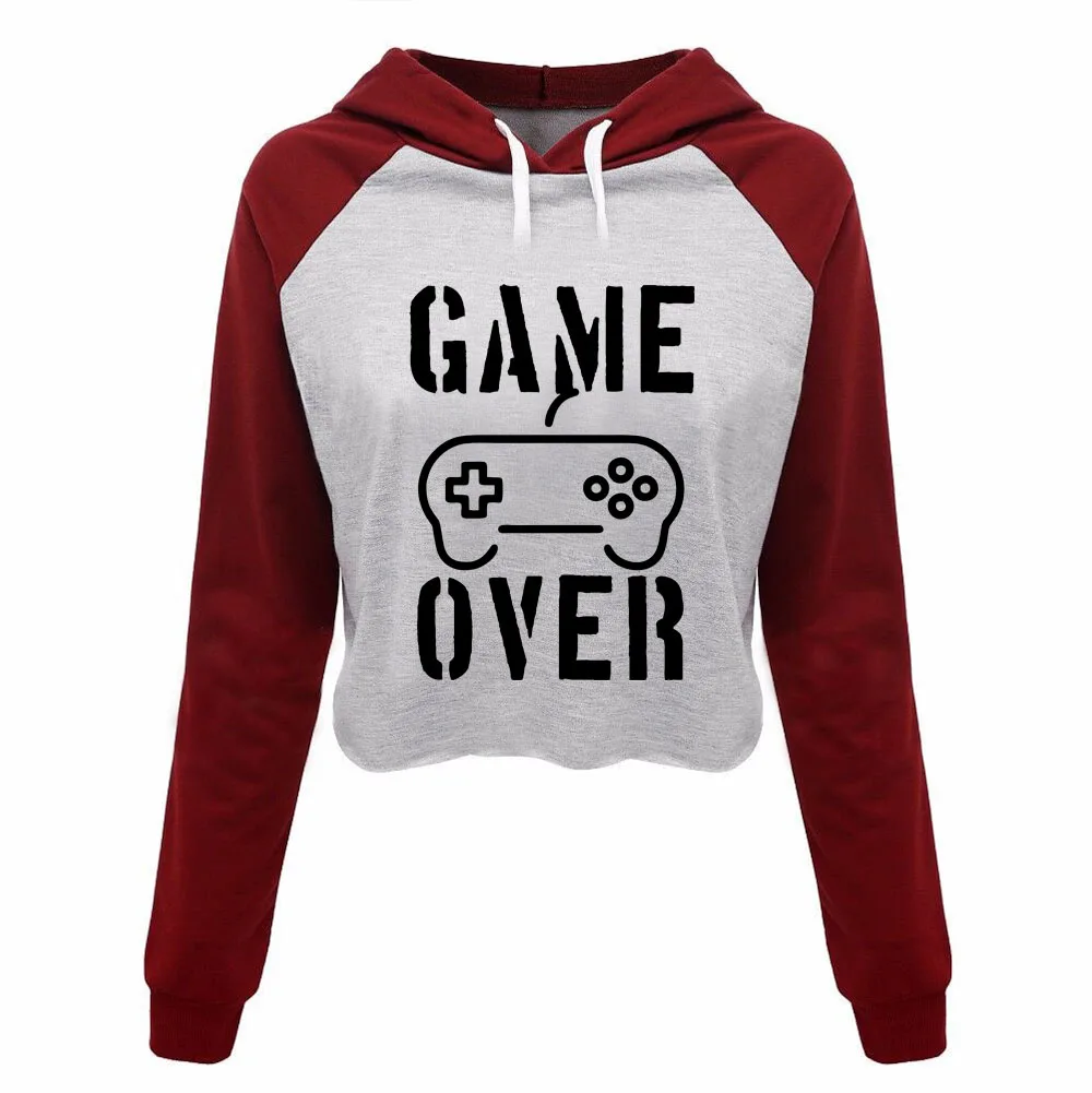 New Women Hoodie Game Over Long Sleeve Crop Top Pullover Girls Sweatshirt Harajuku Femme Shirt Womens Hoodies Clothing
New Women Hoodie Game Over Long Sleeve Crop Top Pullover Girls Sweatshirt Harajuku Femme Shirt Womens Hoodies Clothing