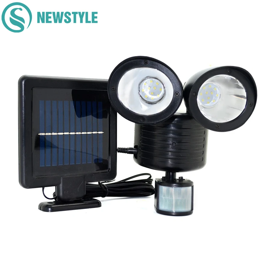 Outdoor Waterproof 22 LED Solar Light PIR Motion Sensor Double Head Solar Lamps For Street Yard Garden Emergency Wall Lamps
Outdoor Waterproof 22 LED Solar Light PIR Motion Sensor Double Head Solar Lamps For Street Yard Garden Emergency Wall Lamps