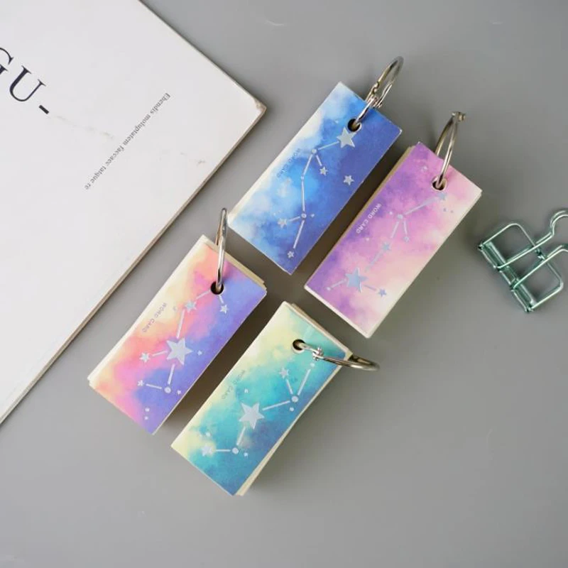 4 Pcs/set Cute Mini Rainbow Color Star Cloud Notebook Ring Buckle Blank Word Book Card Tearable Notepads Stationery Gift
4 Pcs/set Cute Mini Rainbow Color Star Cloud Notebook Ring Buckle Blank Word Book Card Tearable Notepads Stationery Gift
