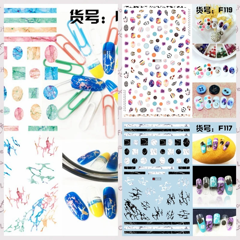1 Sheet 3D Colorful Unique Marbling Zebra Dots Pattern Adhesive Nail Art Stickers Decorations DIY Salon Tips F117-119#
1 Sheet 3D Colorful Unique Marbling Zebra Dots Pattern Adhesive Nail Art Stickers Decorations DIY Salon Tips F117-119#