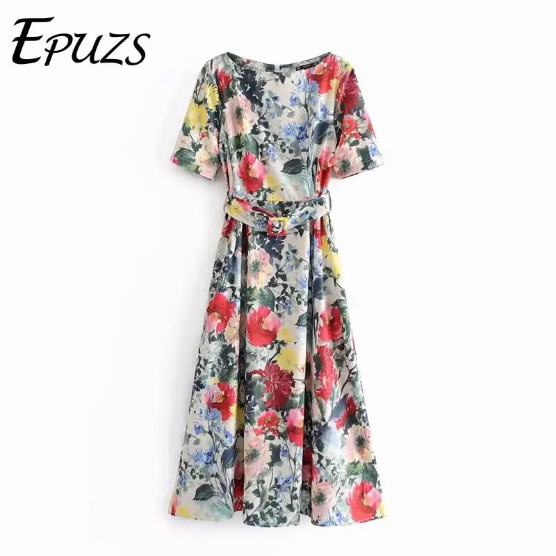 Vintage red floral print long dress women O neck short sleeve sashes party dresses A line retro dress summer vestidos 2019
Vintage red floral print long dress women O neck short sleeve sashes party dresses A line retro dress summer vestidos 2019