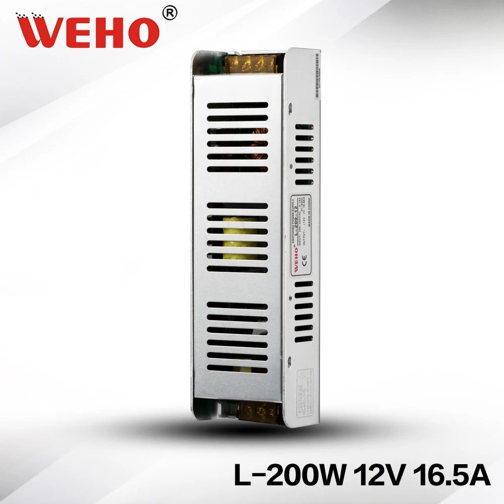 (L-200-12) LED Power Supply 12V DC 200W Constant Voltage Switch Mode Driver Transformer Indoor Aluminum Slim for LEDs Light
(L-200-12) LED Power Supply 12V DC 200W Constant Voltage Switch Mode Driver Transformer Indoor Aluminum Slim for LEDs Light