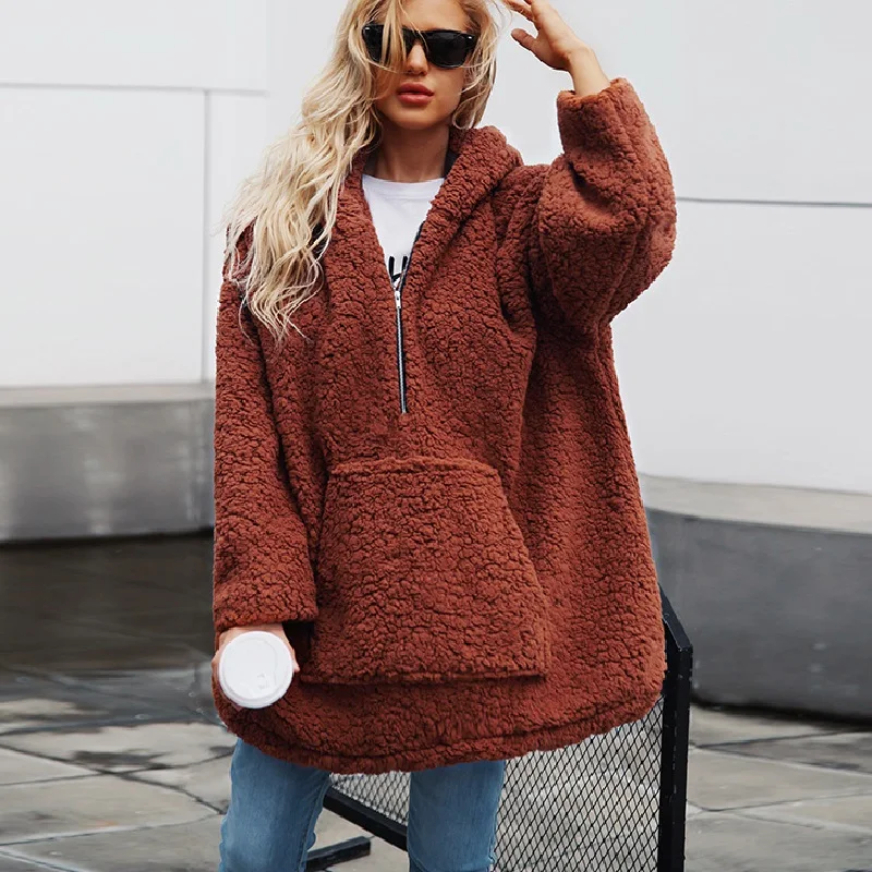 Womens Autumn Winter Fleece Fur Coat Lambswool Hooded Hoodies Oversize Sweatshirt Soft Shaggy Outerwear Pullover Plus 3X 6Q2156
Womens Autumn Winter Fleece Fur Coat Lambswool Hooded Hoodies Oversize Sweatshirt Soft Shaggy Outerwear Pullover Plus 3X 6Q2156