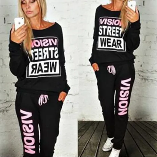 2019 New Women Casual Sportswear Printed Hoodies Long-sleeved Suit Letter Tenue Femme Tops Pants Sets Sweatshirt Solid Color
2019 New Women Casual Sportswear Printed Hoodies Long-sleeved Suit Letter Tenue Femme Tops Pants Sets Sweatshirt Solid Color