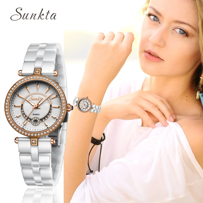 SUNKTA Quartz Women Watches Ceramics Watches Women Top Luxury Brand Ladies Boutique Bracelet Watch Female clock Reloj De Dama
SUNKTA Quartz Women Watches Ceramics Watches Women Top Luxury Brand Ladies Boutique Bracelet Watch Female clock Reloj De Dama
