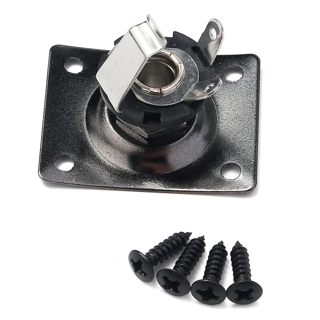 6.35mm 1/4'' Jack Plate Socket & Electric Guitar Neck Plate for for Strat Tele LP SG Guitars