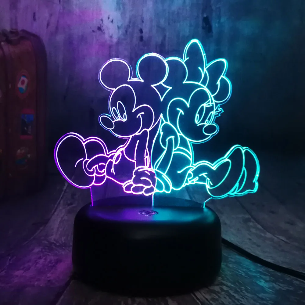 NEW Cartoon Lovely Mickey&Minnie Mouse Multicolor 3D RGB LED Night Light Mixed Dual Color Change Desk Lamp Christmas Kids Gift
NEW Cartoon Lovely Mickey&Minnie Mouse Multicolor 3D RGB LED Night Light Mixed Dual Color Change Desk Lamp Christmas Kids Gift