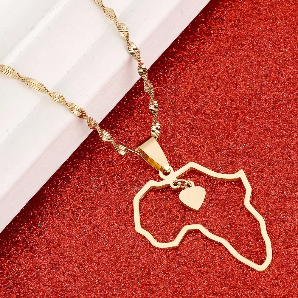 Africa Map Pendant Necklaces Heart African of Maps Jewelry Charms Gold Color Heart Map
Africa Map Pendant Necklaces Heart African of Maps Jewelry Charms Gold Color Heart Map