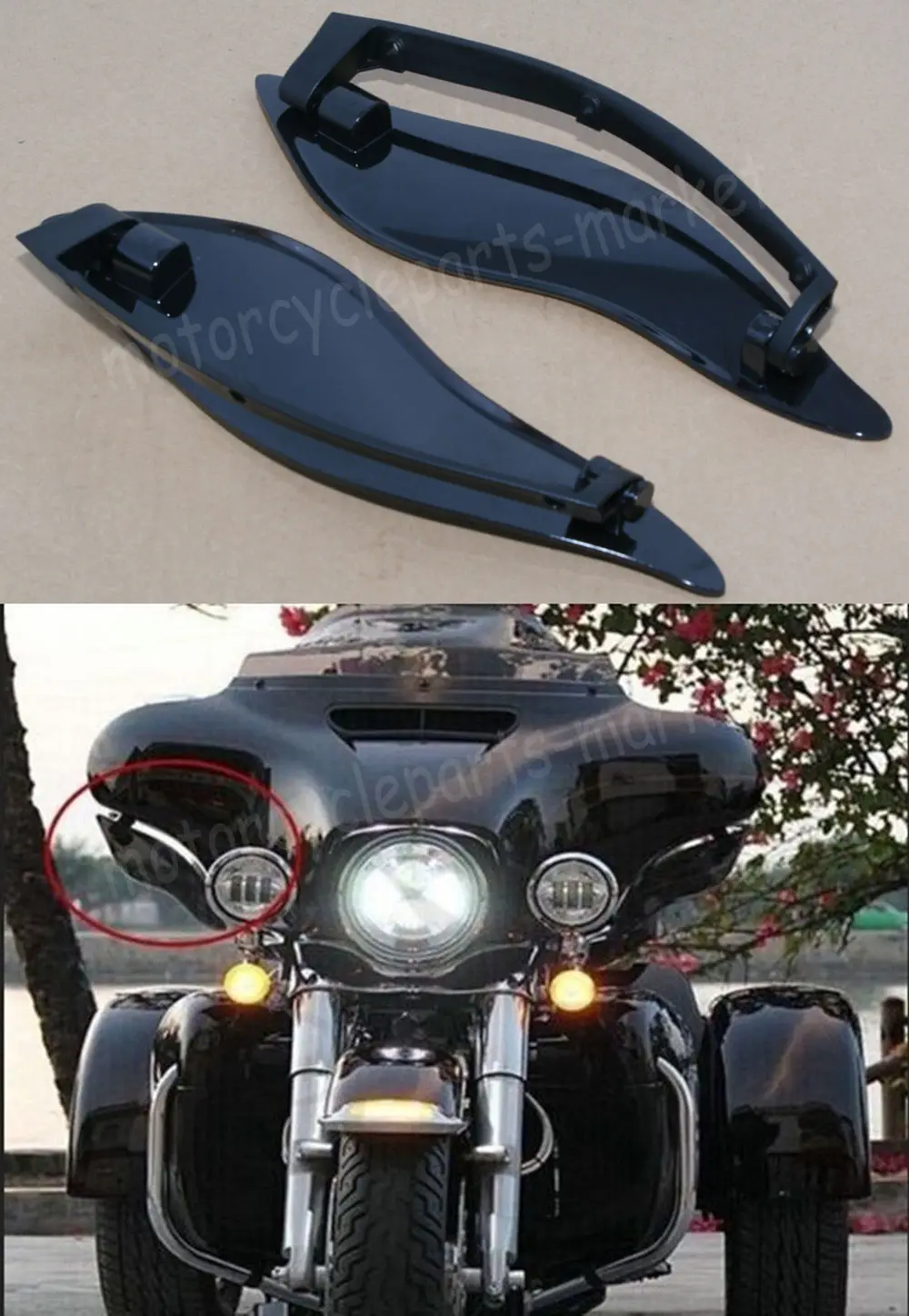 Black Motorcycle ABS Upper Outer Fairing Side Wings Air Deflectors For Harley Touring Electra Street Glide 2014-2017 2015 2016
Black Motorcycle ABS Upper Outer Fairing Side Wings Air Deflectors For Harley Touring Electra Street Glide 2014-2017 2015 2016