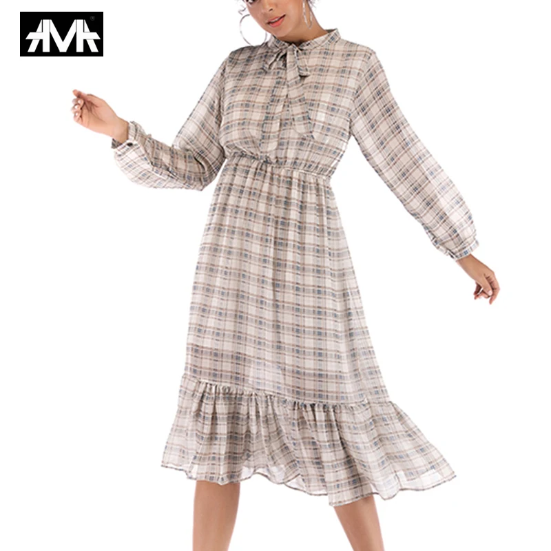 2019 Summer Plaid Dress Chiffon Loose Comfortable Breathable Ruffles Plaid Midi Dress for Women Plus Size Trendy Casual Dresses
2019 Summer Plaid Dress Chiffon Loose Comfortable Breathable Ruffles Plaid Midi Dress for Women Plus Size Trendy Casual Dresses