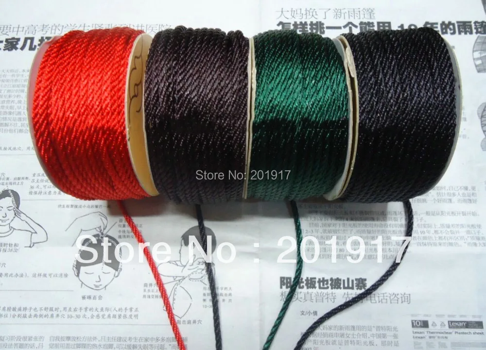 

3mm Twist Twine Satin Nylon Cord-30m/Roll Jewelry Findings Accessories Macrame Rope Bracelet String Beading Cords