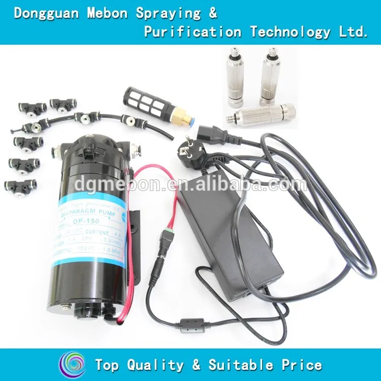(Water from tank) 40 of 0.15mm Mist Nozzle +150 PSI diaphragm pump.Fog system. pump Mist cooling system.outdoor cooling system
(Water from tank) 40 of 0.15mm Mist Nozzle +150 PSI diaphragm pump.Fog system. pump Mist cooling system.outdoor cooling system