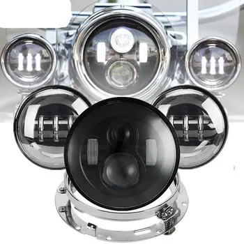 Black 7'' LED Headlight 7" Headlamp Mounting Ring 4 1/2" Auxiliary Passing Fog Light For Harley Touring Softail Road King
Black 7'' LED Headlight 7" Headlamp Mounting Ring 4 1/2" Auxiliary Passing Fog Light For Harley Touring Softail Road King