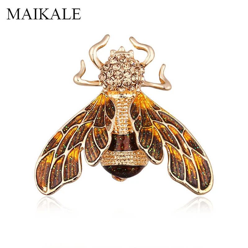 MAIKALE Lovely Honeybee Brooch Pins Bumble Bee Broches Crystal Insect Brooches for Women Kids Girls Shirt Suit Bag Accessories
MAIKALE Lovely Honeybee Brooch Pins Bumble Bee Broches Crystal Insect Brooches for Women Kids Girls Shirt Suit Bag Accessories
