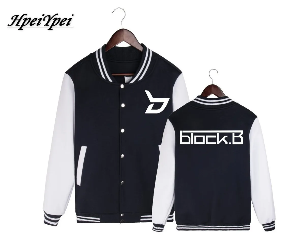 Image Youpop KPOP Korean Fashion Block.B Album BlockB Block B ZICO P.O JAEHYO B BOMB Cotton K POP Sport Baseball Jacket Coat PT122