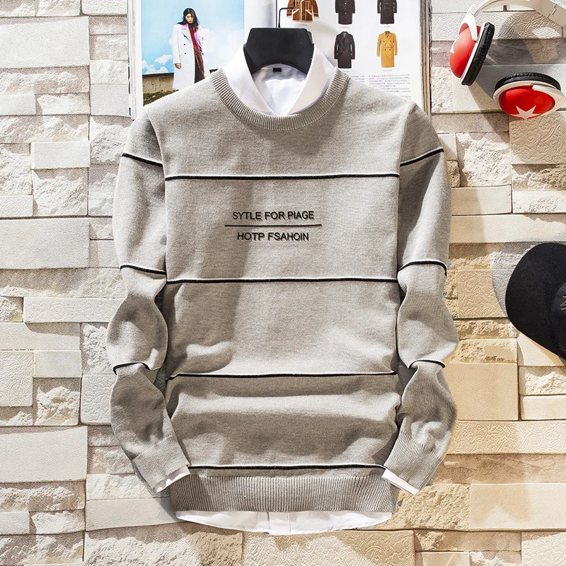 2019 New Autumn Winter Handsome Men's Christmas Sweaters Slim Fit Fashion Pullover Men Striped Keep Warm Male Knitted Sweater
2019 New Autumn Winter Handsome Men's Christmas Sweaters Slim Fit Fashion Pullover Men Striped Keep Warm Male Knitted Sweater