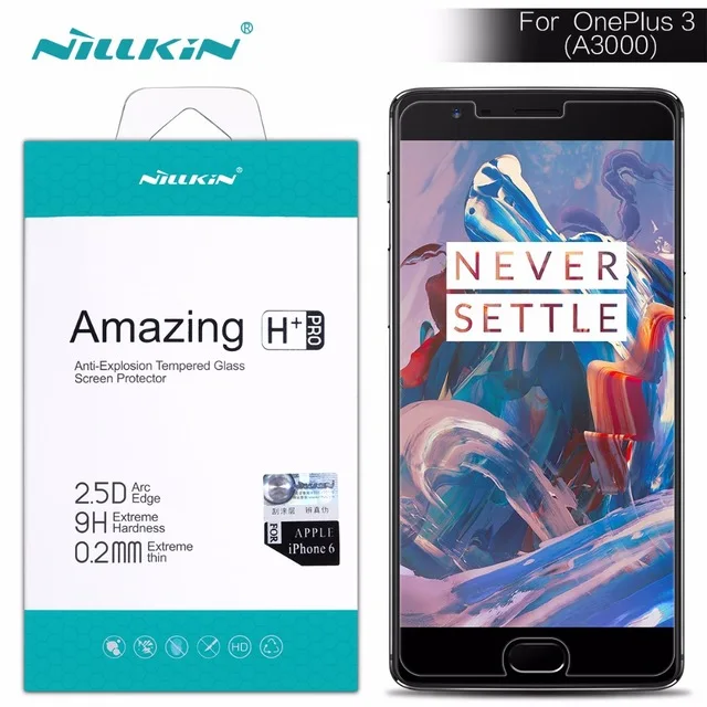 Original Tempered Glass Nillkin Amazing H H+pro Anti-Explosion screen protector for Oneplus 3T / OnePlus 3 Oneplus A3000 film
Original Tempered Glass Nillkin Amazing H H+pro Anti-Explosion screen protector for Oneplus 3T / OnePlus 3 Oneplus A3000 film