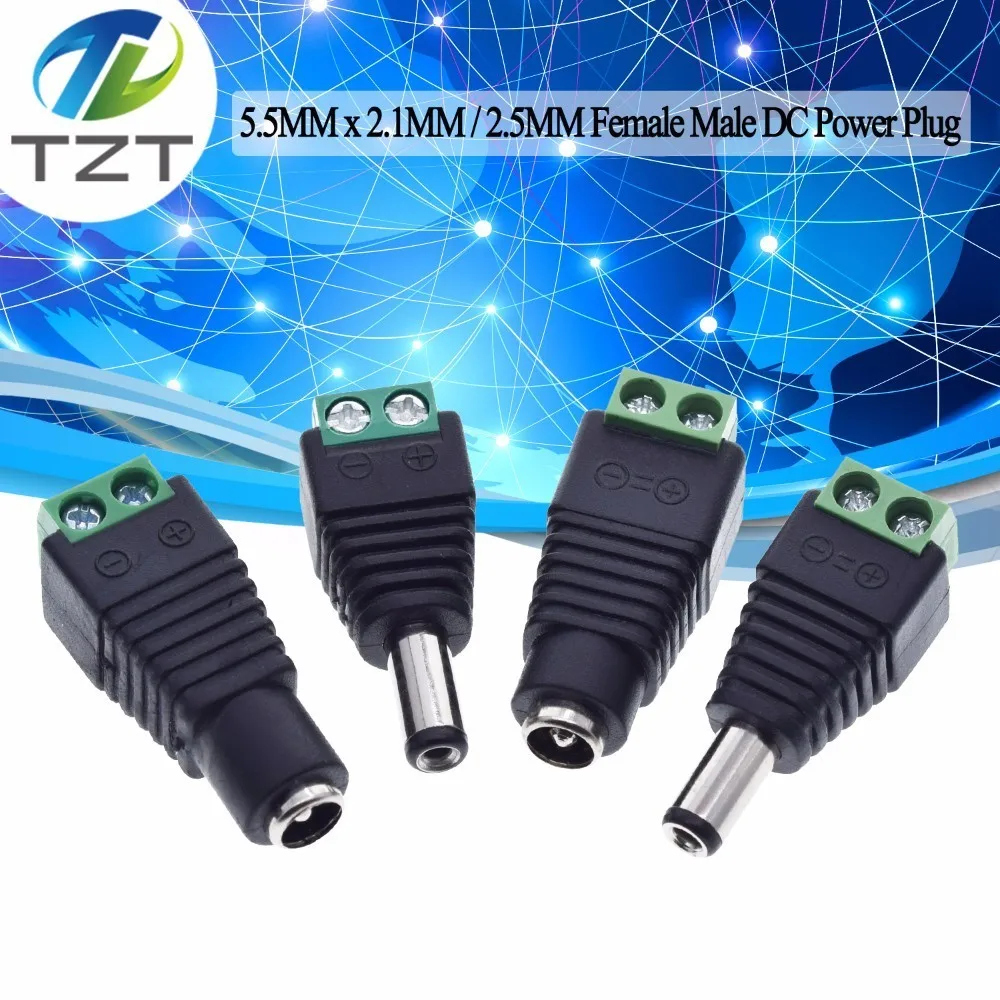 1pack 5.5MM x 2.1MM / 2.5MM Female Male DC Power Plug Adapter for 5050 3528 5060 Single Color LED Strip and CCTV Cameras
1pack 5.5MM x 2.1MM / 2.5MM Female Male DC Power Plug Adapter for 5050 3528 5060 Single Color LED Strip and CCTV Cameras