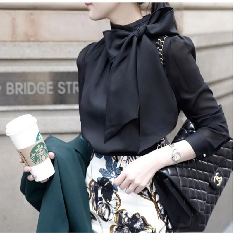 CBAFU spring autumn bow chiffon blouse women shirt long sleeve solid office lady OL blouses work wear casual tops elegant D987
CBAFU spring autumn bow chiffon blouse women shirt long sleeve solid office lady OL blouses work wear casual tops elegant D987