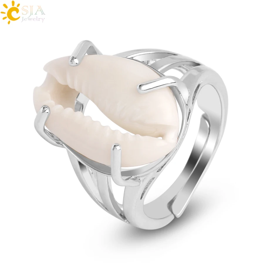 CSJA Natural White Conch Ring for Women Men Seashell Finger Rings Adjustable Gold Silver Color Summer Beach Party Jewellery G057
CSJA Natural White Conch Ring for Women Men Seashell Finger Rings Adjustable Gold Silver Color Summer Beach Party Jewellery G057