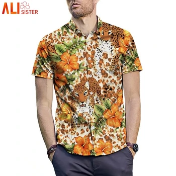 Tiger Leopard Mens Shirts Summer Short Sleeve Beach Hawaii Dress Shirt Leisure Floral Tropical Seaside Casual Camisas Homme
Tiger Leopard Mens Shirts Summer Short Sleeve Beach Hawaii Dress Shirt Leisure Floral Tropical Seaside Casual Camisas Homme