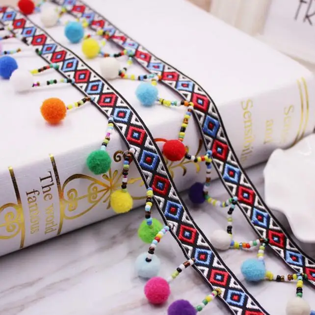 10yards/lot DIY Handmade Patchwork Polyester Pompom Bead Lace Ribbon For Craft DIY,Wedding Decoration/Sewing On Cloth Accessory
10yards/lot DIY Handmade Patchwork Polyester Pompom Bead Lace Ribbon For Craft DIY,Wedding Decoration/Sewing On Cloth Accessory