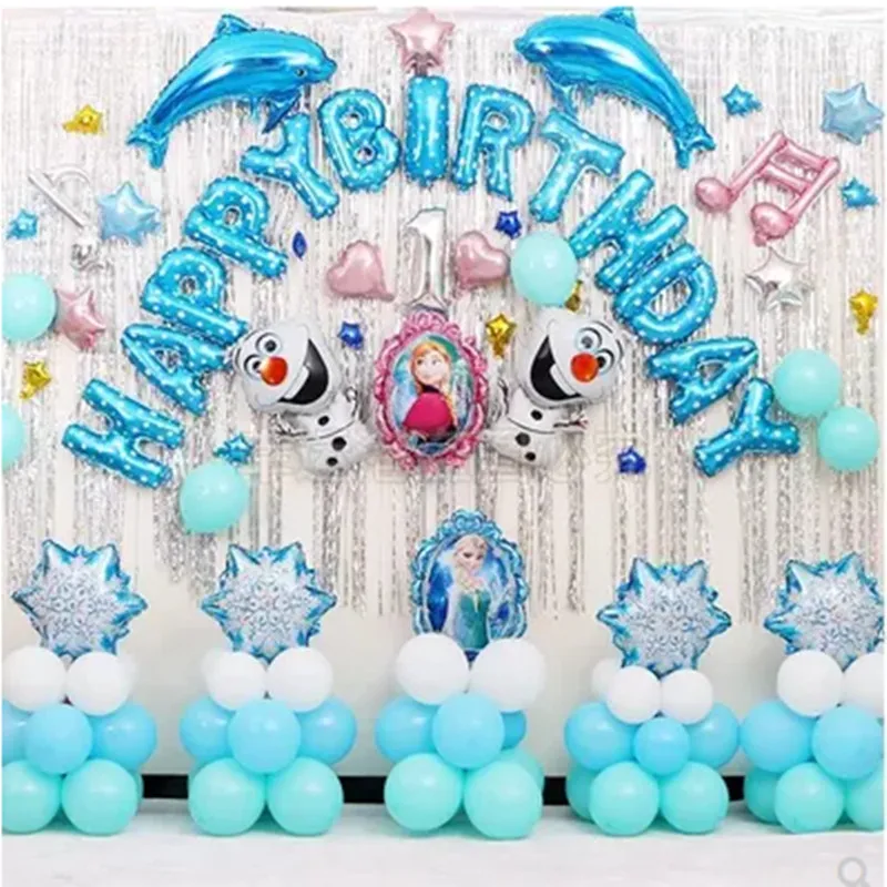 Disney Frozen Anna Elsa Table CenterPieces Birthday Foil 5 Balloons Decorations