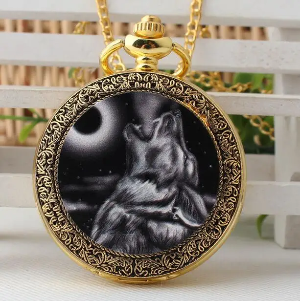 Vintage Gold antique Wolf enamel pattern quartz steampunk Good quality Necklace pocket watches gift
Vintage Gold antique Wolf enamel pattern quartz steampunk Good quality Necklace pocket watches gift