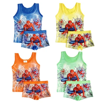 Kids Clothing Summer cartoon sleeveless T-shirt children vest Spiderman Superman T shirts Panties Boxers briefs set
Kids Clothing Summer cartoon sleeveless T-shirt children vest Spiderman Superman T shirts Panties Boxers briefs set