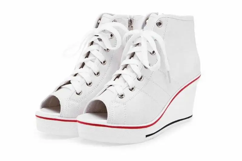 2017 womens high top lace up open toe canvas shoes woman wedge heels platform shoes zip female casual shoes ladies zapatos mujer
2017 womens high top lace up open toe canvas shoes woman wedge heels platform shoes zip female casual shoes ladies zapatos mujer