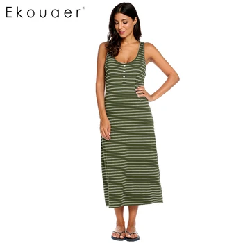 Ekouaer Female Sleeveless Nightgown Striped Nightdress Slim Sleepwear Casual O-Neck Sleepwear
Ekouaer Female Sleeveless Nightgown Striped Nightdress Slim Sleepwear Casual O-Neck Sleepwear