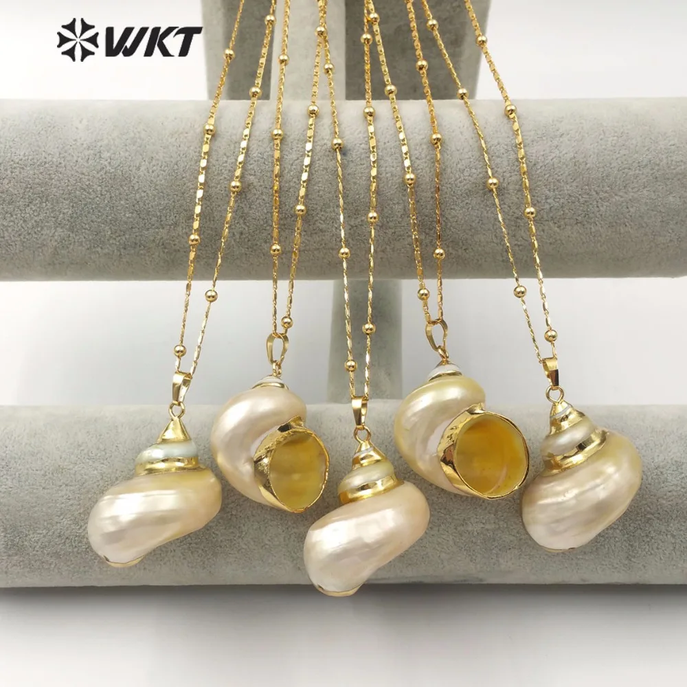 WT-JN075 White Shell Natural Color Trumpet Shell Pendant Gold Retouch Simple Design Bohemian Style Ladies Fashion Shell Necklace
WT-JN075 White Shell Natural Color Trumpet Shell Pendant Gold Retouch Simple Design Bohemian Style Ladies Fashion Shell Necklace
